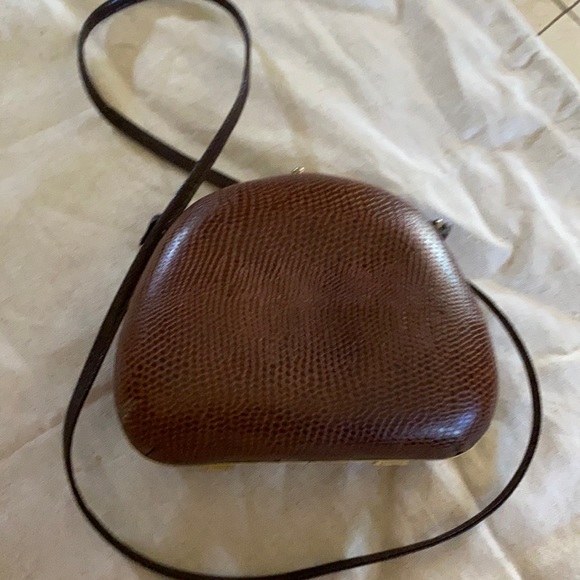 Handbags - Brown leather shoulder bag or crossbody.